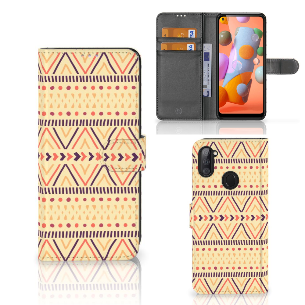 Samsung Galaxy M11 | A11 Telefoon Hoesje Aztec Yellow