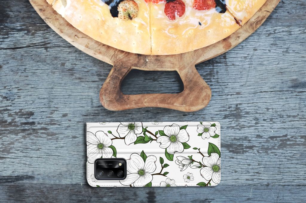 OPPO A74 4G Smart Cover Dogwood Flowers - B2C Telecom