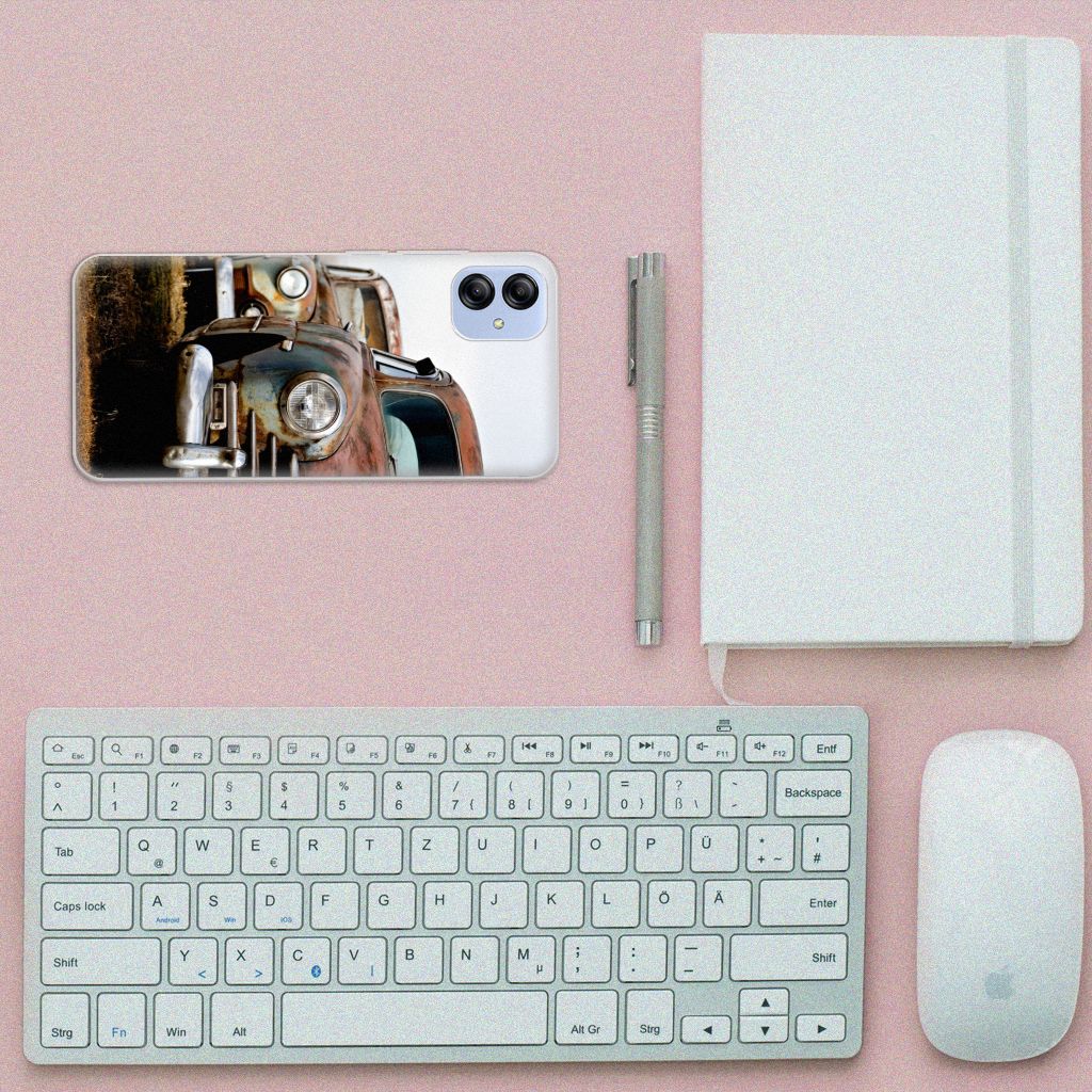 Samsung Galaxy A04e Siliconen Hoesje met foto Vintage Auto B2C Telecom