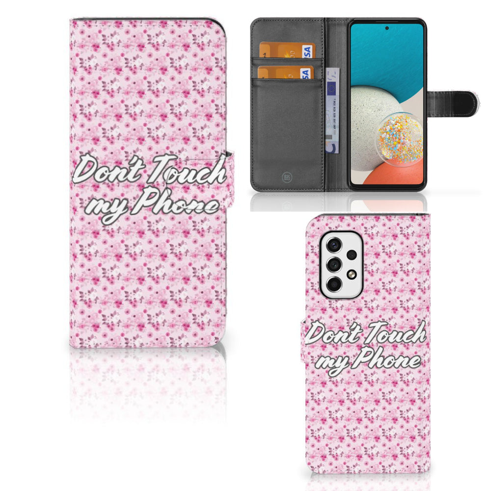 Samsung Galaxy A53 Portemonnee Hoesje Flowers Pink DTMP