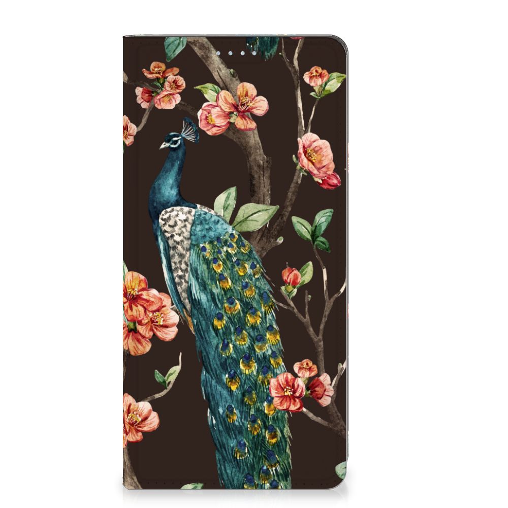 Motorola Moto G72 Hoesje maken Pauw met Bloemen