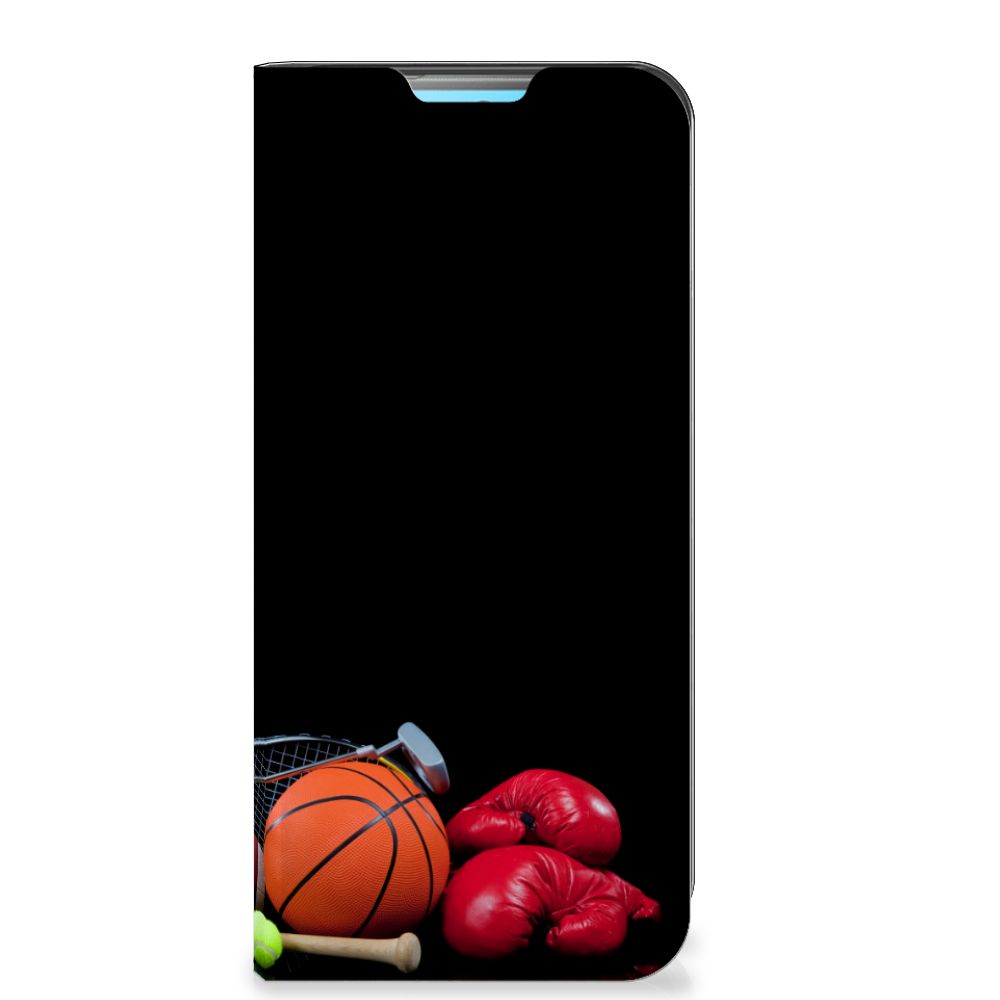 Xiaomi Redmi 10 Hippe Standcase Sports design met afbeeldingen van basketbal, tennis en boks.