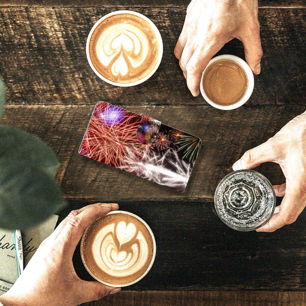 Motorola Moto G7 Play Wallet Case met Pasjes Vuurwerk