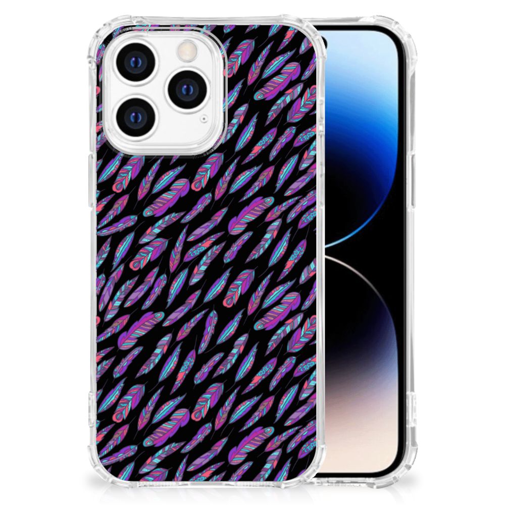 iPhone 14 Pro Doorzichtige Silicone Hoesje Feathers Color B2C Telecom