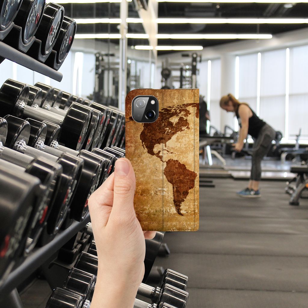 Apple iPhone 14 Plus Book Cover Wereldkaart