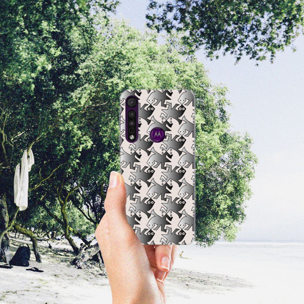 Motorola One Macro TPU Hoesje Salamander Grey B2C Telecom