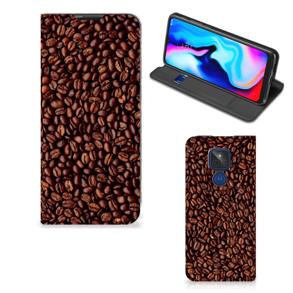 Motorola Moto G9 Play Flip Style Cover Koffiebonen - B2C Telecom