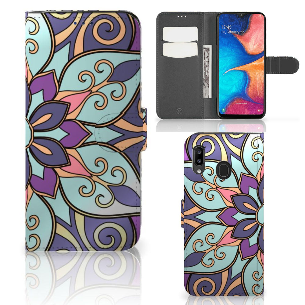 Samsung Galaxy A30 Hoesje Purple Flower