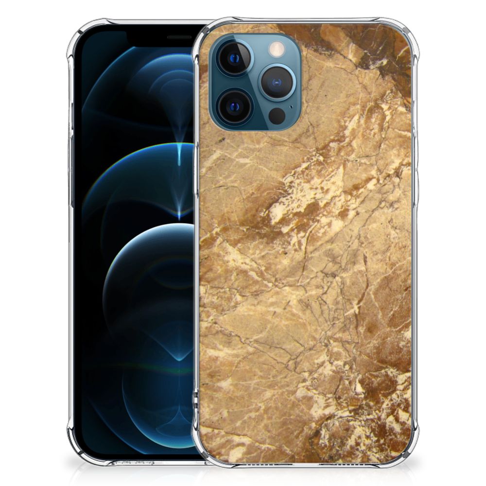 iPhone 12 | 12 Pro Anti-Shock Hoesje Marmer Creme