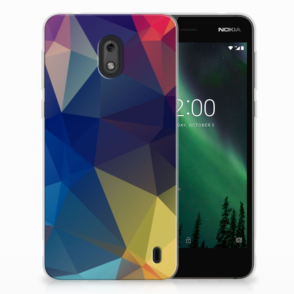 Nokia 2 TPU Hoesje Polygon Dark