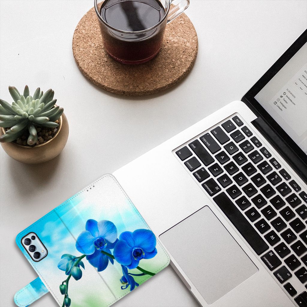 OPPO Find X3 Lite Hoesje Orchidee Blauw - Cadeau voor je Moeder