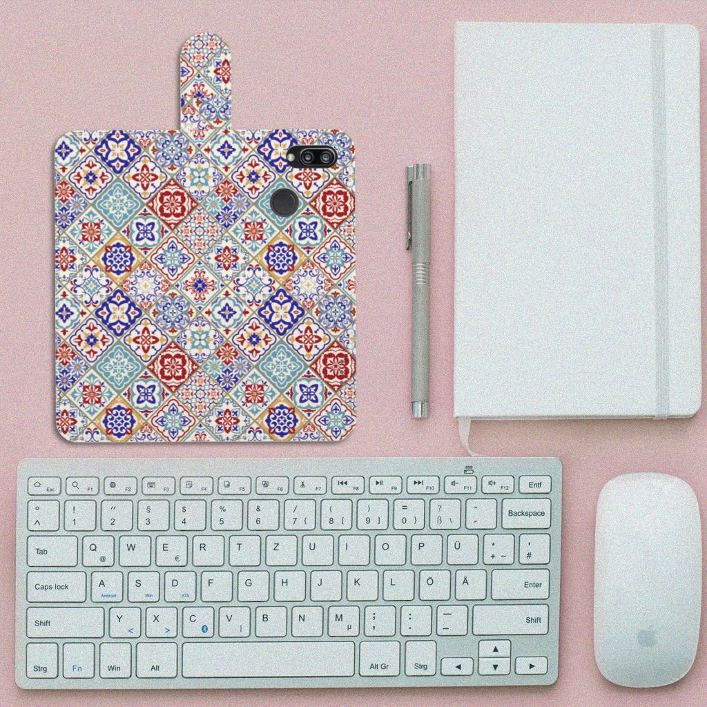 Huawei P20 Lite Bookcase Tiles Color
