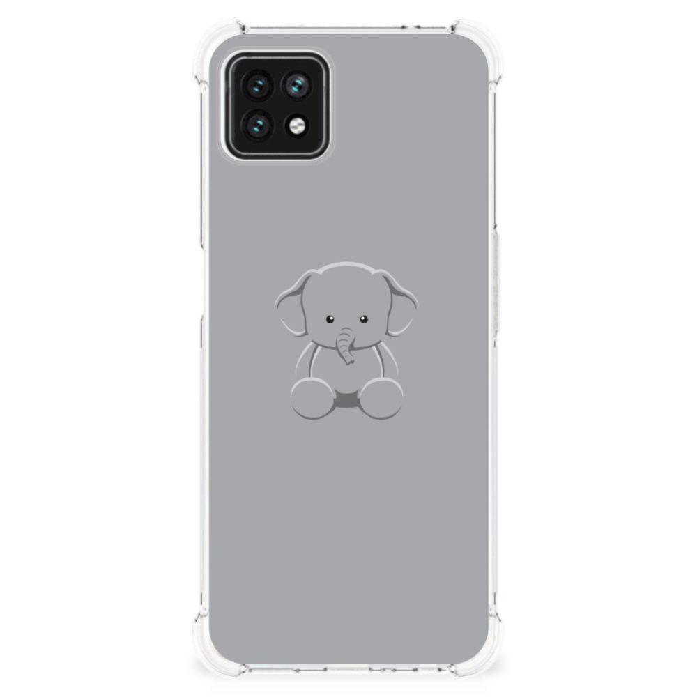 OPPO A53 5G | A73 5G Stevig Bumper Hoesje Grijs Baby Olifant B2C Telecom