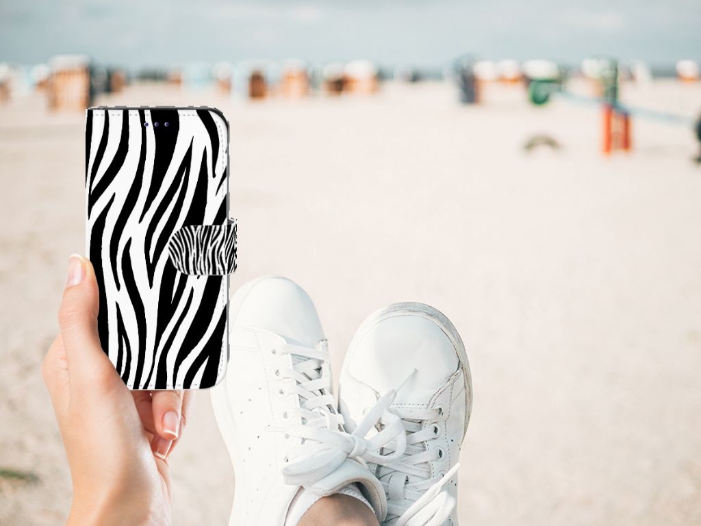 Samsung Galaxy S10e Telefoonhoesje met Pasjes Zebra