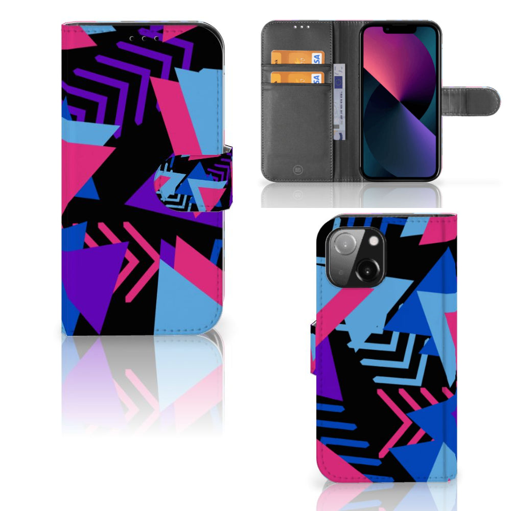 iPhone 13 Mini Book Case Funky Triangle
