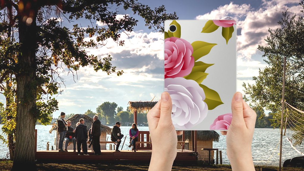 Samsung Galaxy Tab A8 2021/2022 Siliconen Hoesje Roses - B2C Telecom