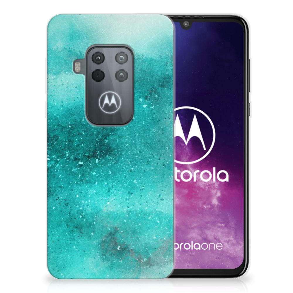 Hoesje maken Motorola One Zoom Painting Blue