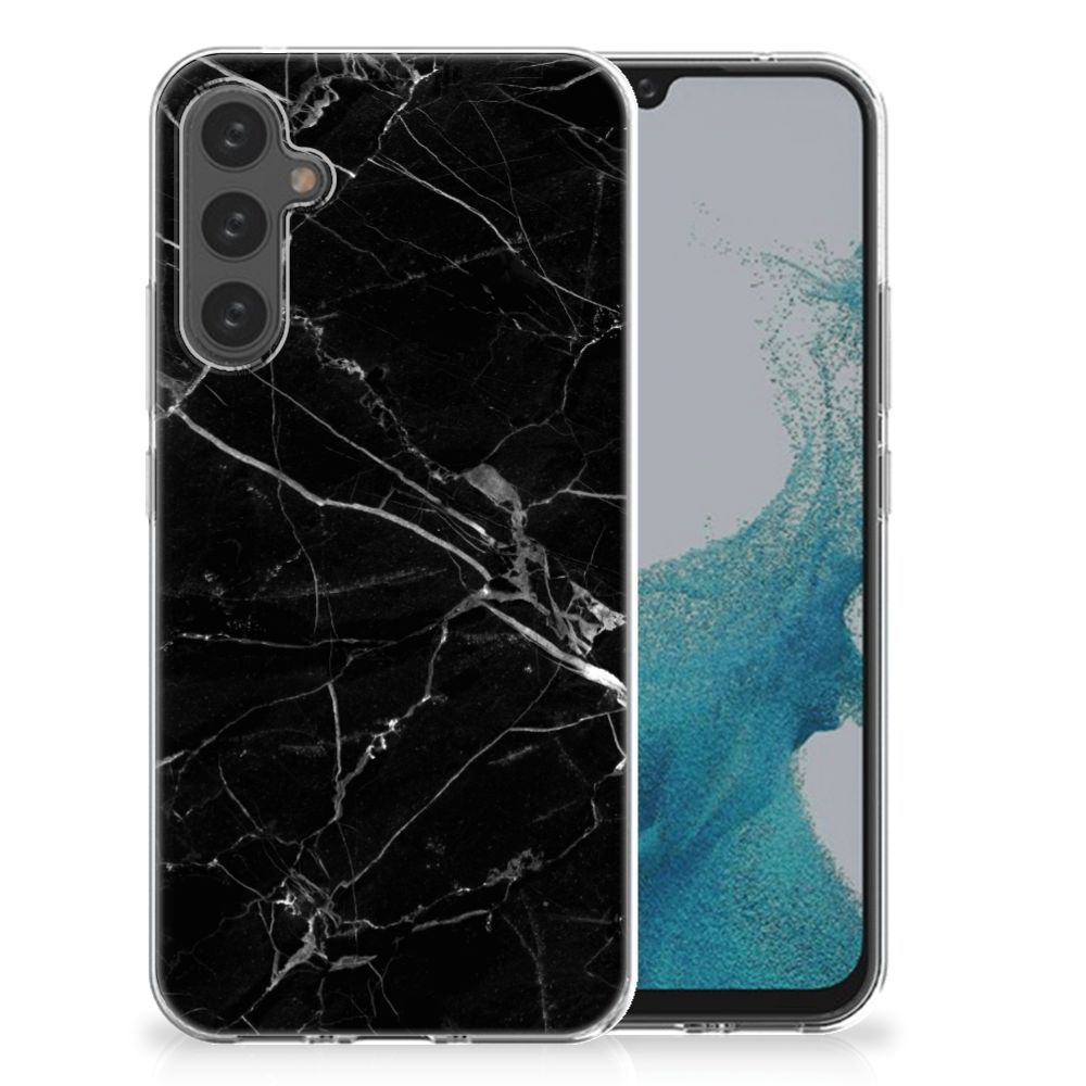 Samsung Galaxy A34 TPU Siliconen Hoesje Marmer Zwart - Origineel Cadeau Vader