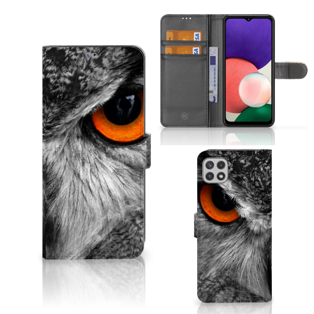 Samsung Galaxy A22 5G Telefoonhoesje met Pasjes Uil
