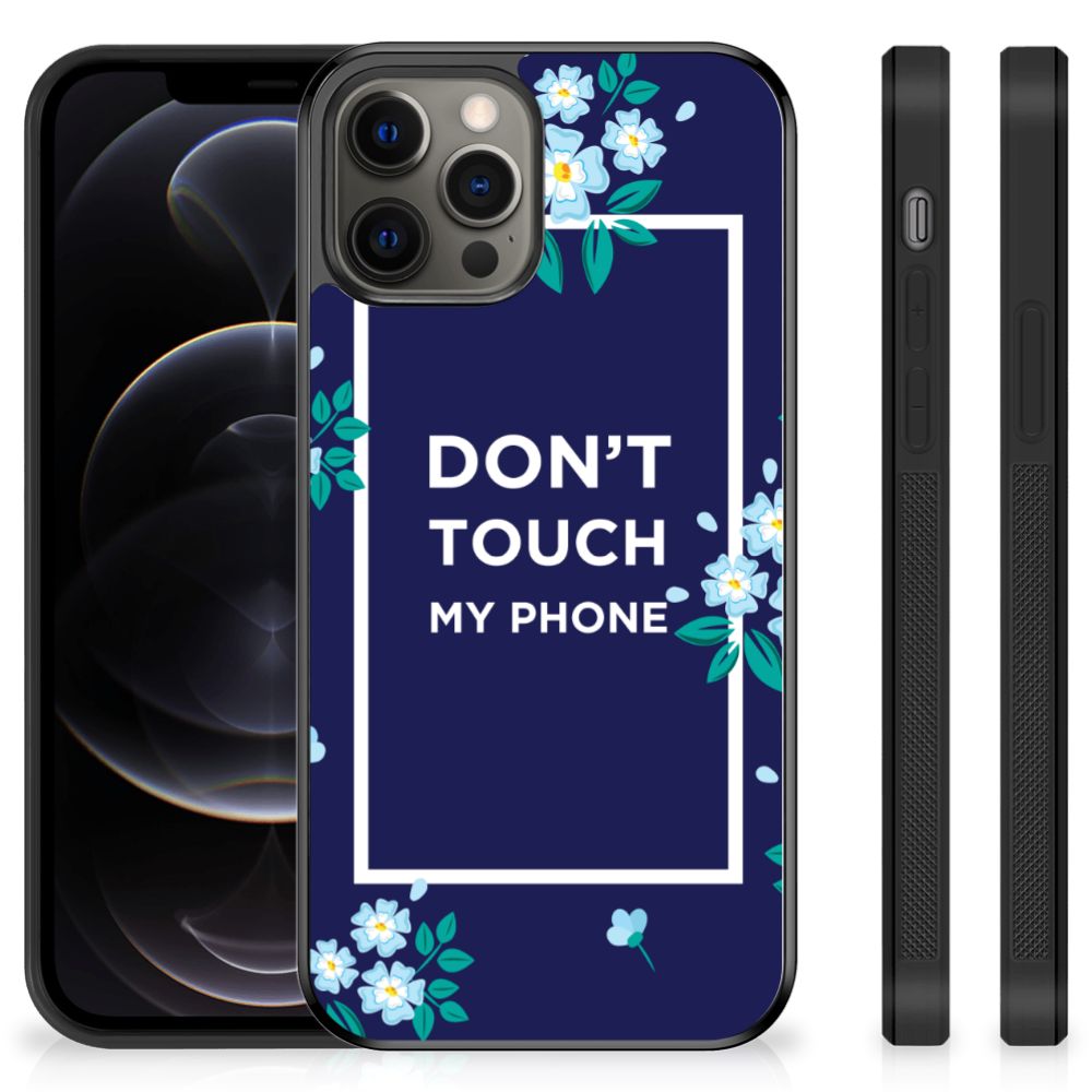 iPhone 12 Pro Max TPU Hoesje Flowers Blue DTMP