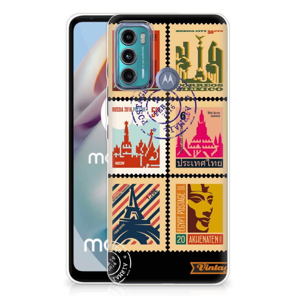 Motorola Moto G60 Siliconen Back Cover Postzegels B2C Telecom