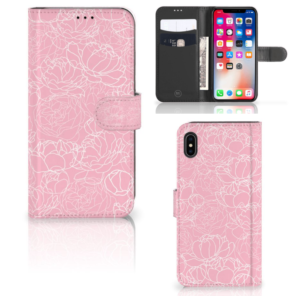 Apple iPhone Xs Max Hoesje White Flowers