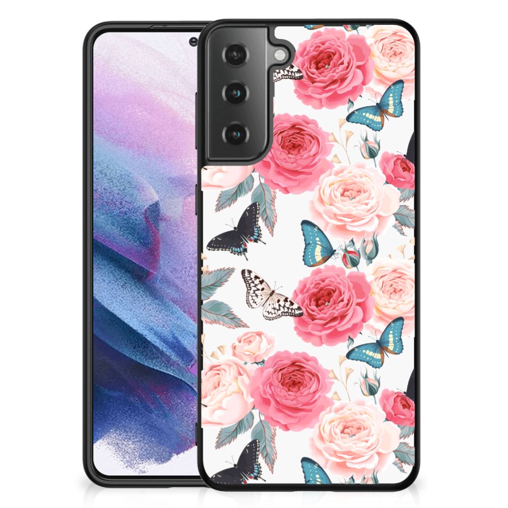 Samsung Galaxy S21 Plus Bloemen Hoesje Butterfly Roses