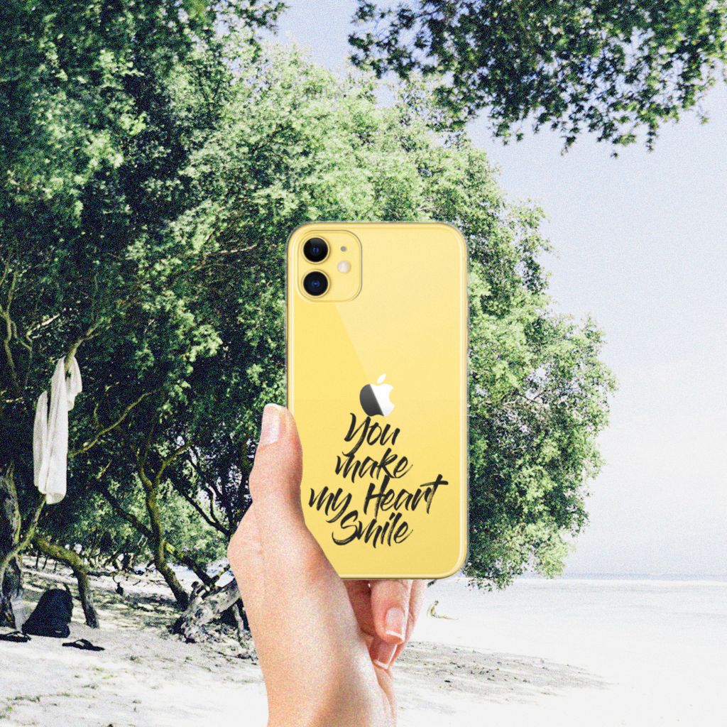 Apple iPhone 11 Siliconen hoesje met naam Heart Smile