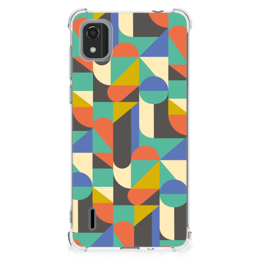 Nokia C2 2nd Edition Doorzichtige Silicone Hoesje Funky Retro B2C Telecom