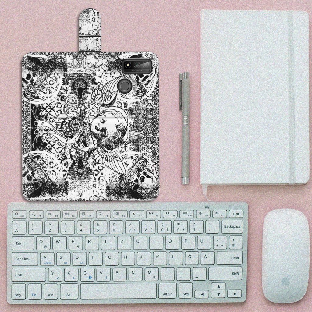 Telefoonhoesje met Naam Huawei P Smart 2020 Skulls Angel