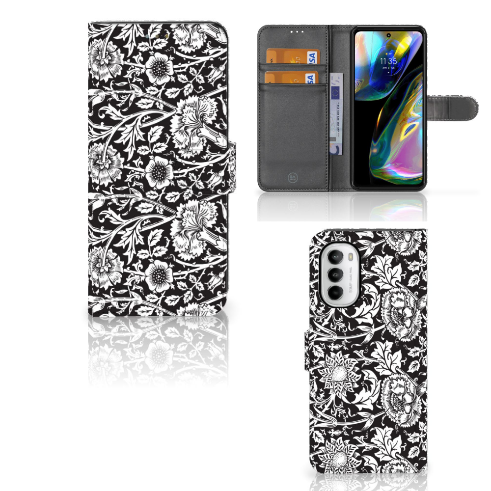 Motorola Moto G52 | Moto G82 Hoesje Black Flowers