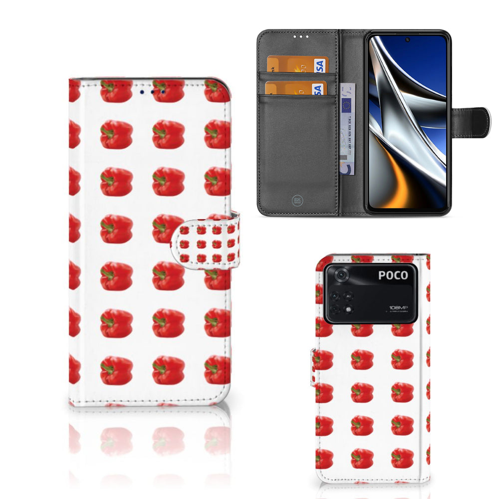 Xiaomi Poco X4 Pro 5G Book Cover Paprika Red