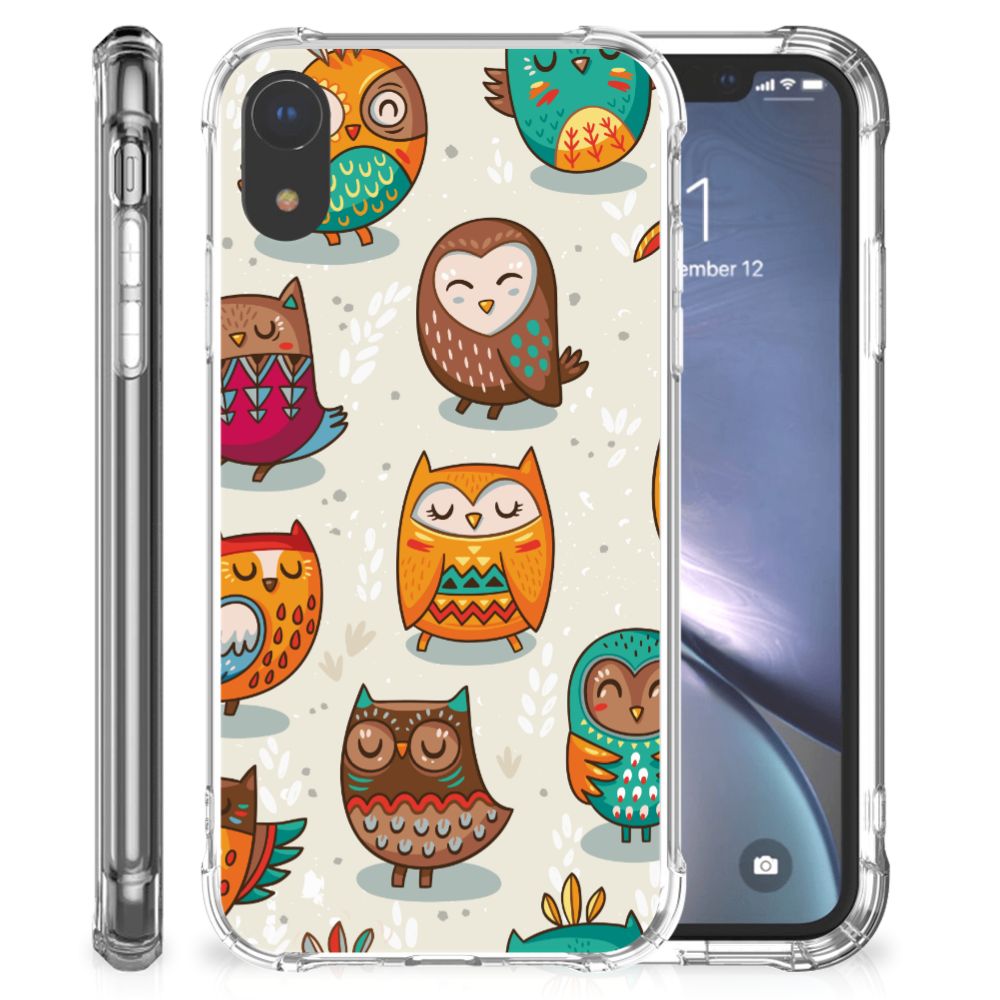 Apple iPhone Xr Case Anti-shock Vrolijke Uilen