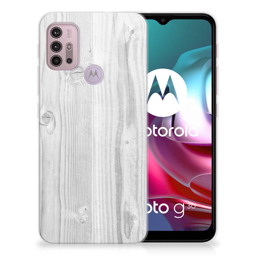 Motorola Moto G30 | G10 Bumper Hoesje White Wood B2C Telecom