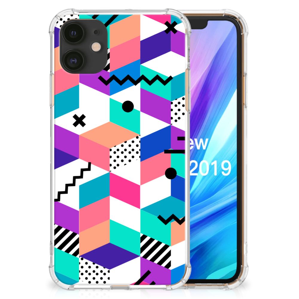 Apple iPhone 11 Shockproof Case Blokken Kleurrijk