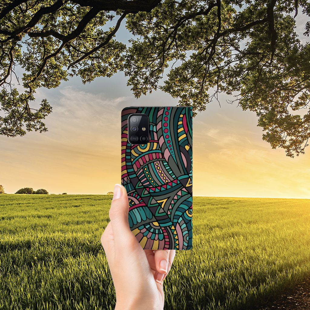 Samsung Galaxy A71 Hoesje met Magneet Aztec - B2C Telecom