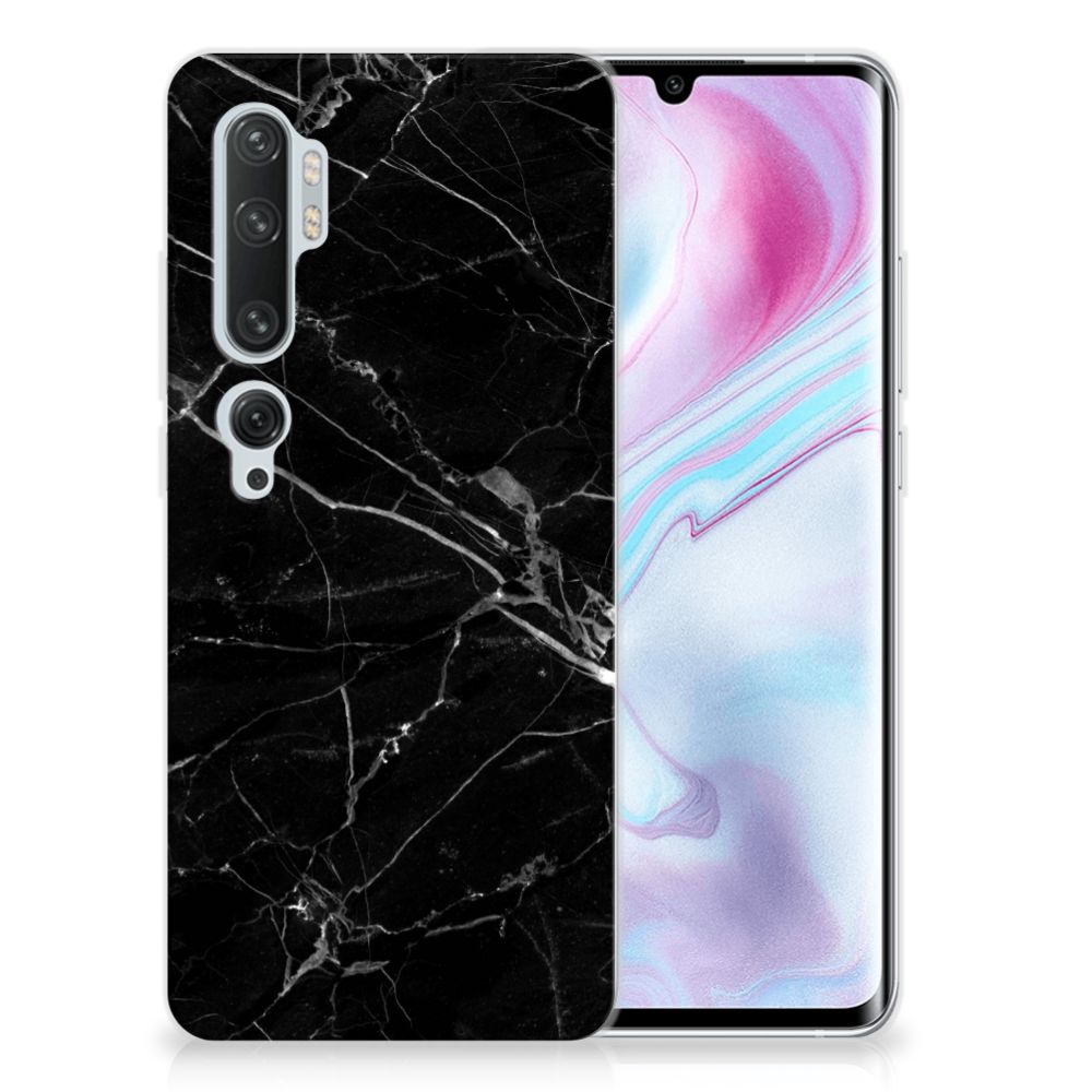 Xiaomi Mi Note 10 Pro TPU Siliconen Hoesje Marmer Zwart - Origineel Cadeau Vader B2C Telecom