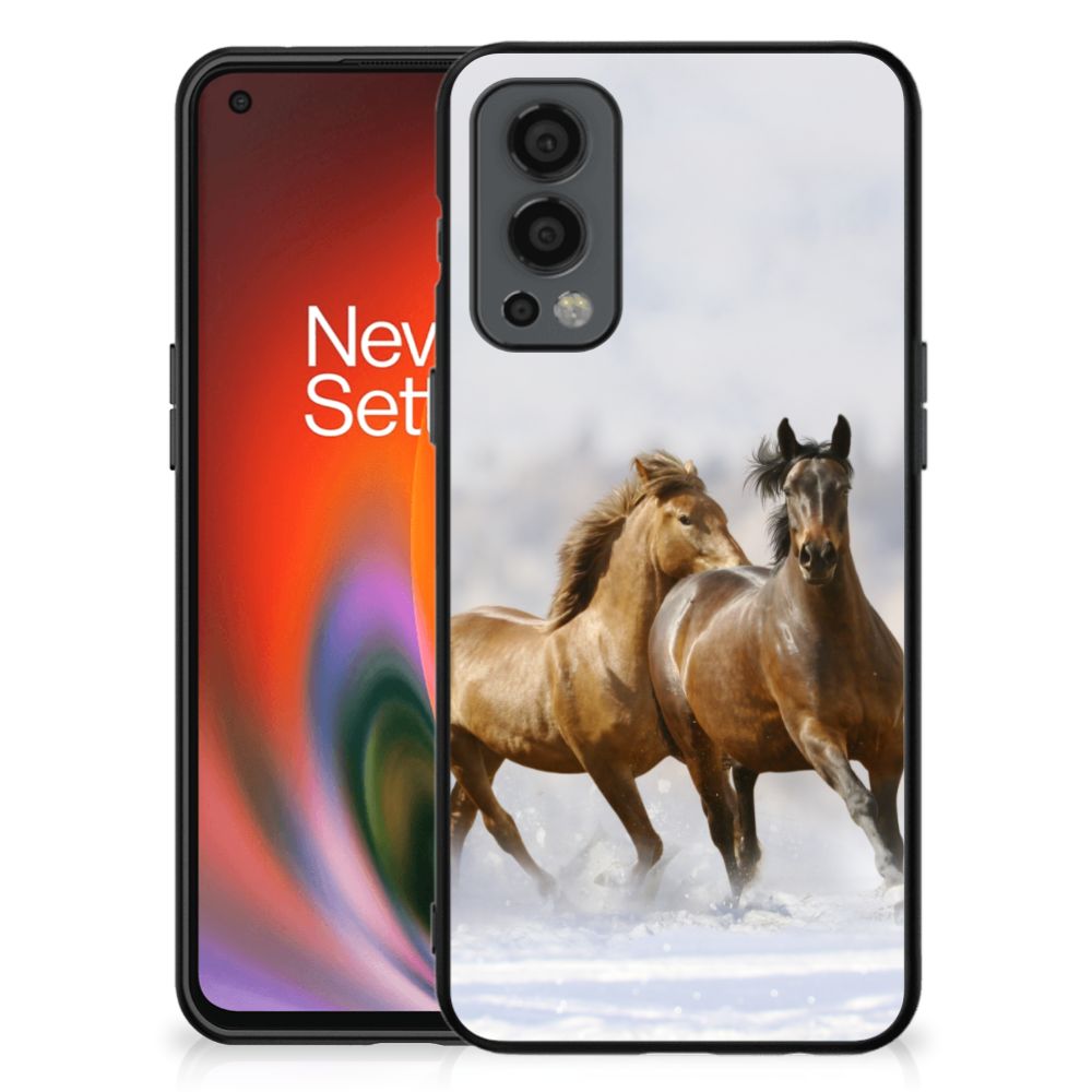 OnePlus Nord 2 Dierenprint Telefoonhoesje Paarden