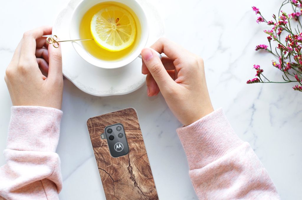 Motorola One Zoom Bumper Hoesje Tree Trunk