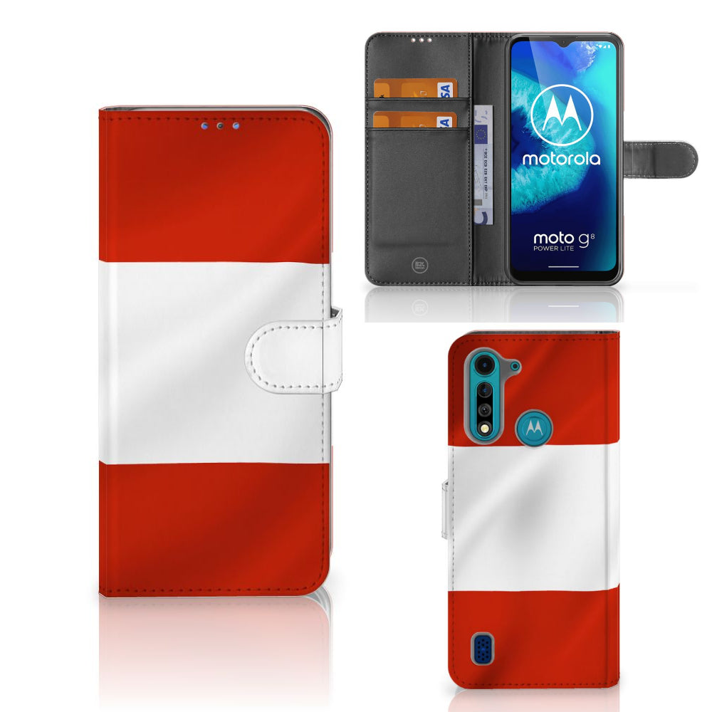 Motorola G8 Power Lite Bookstyle Case Oostenrijk