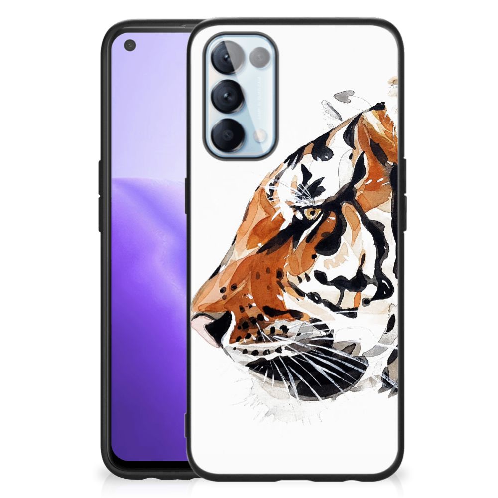 Kleurrijke Telefoonhoesje OPPO Reno5 5G | Find X3 Lite Watercolor Tiger
