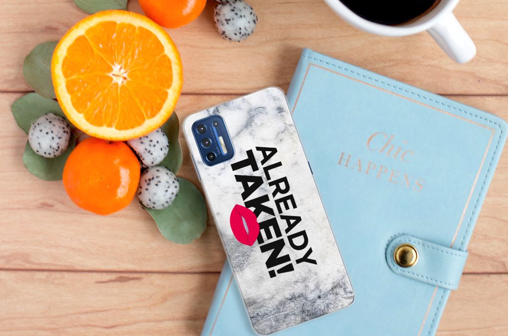 Motorola Moto G9 Plus Siliconen hoesje met naam Already Taken White B2C Telecom