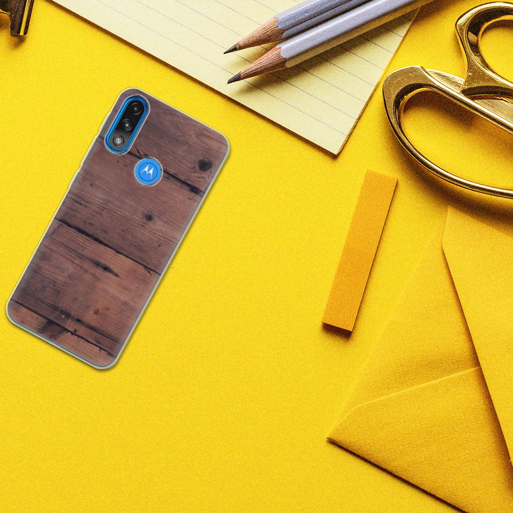 Motorola Moto E7/E7i Power Bumper Hoesje Old Wood B2C Telecom