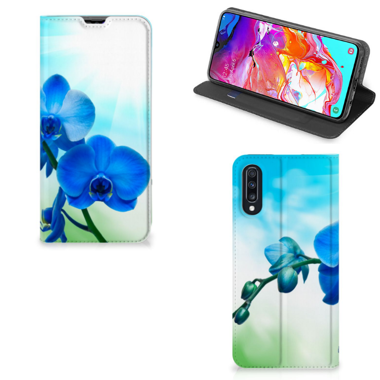 Samsung Galaxy A70 Smart Cover Orchidee Blauw - Cadeau voor je Moeder