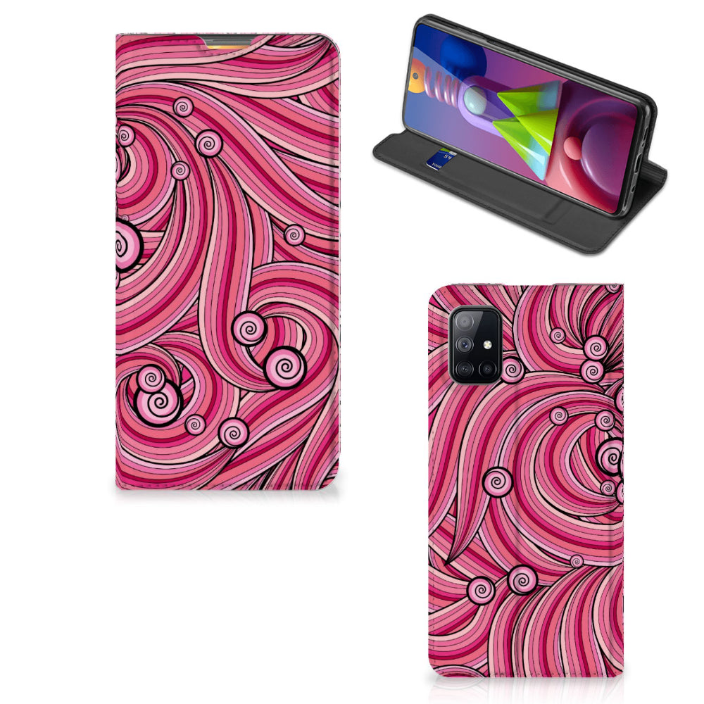 Samsung Galaxy M51 Bookcase Swirl Pink