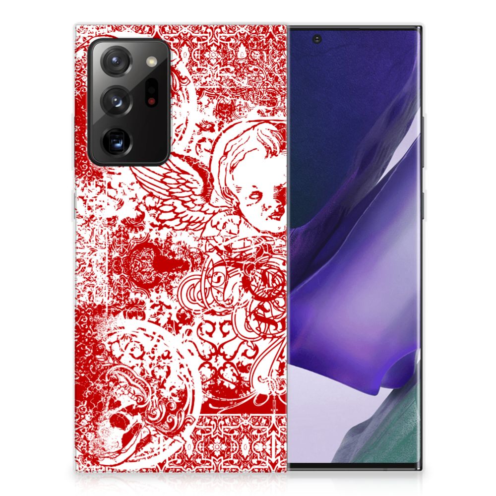 Silicone Back Case Samsung Galaxy Note20 Ultra Angel Skull Rood B2C Telecom