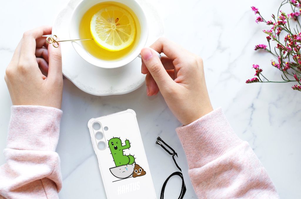 Samsung Galaxy A25 Stevig Bumper Hoesje Cactus Poo B2C Telecom
