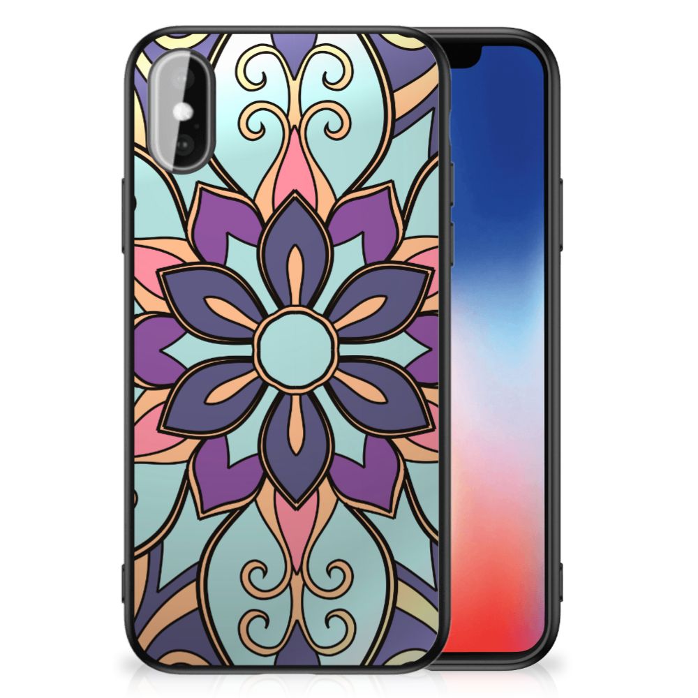 iPhone X | Xs Bloemen Hoesje Purple Flower