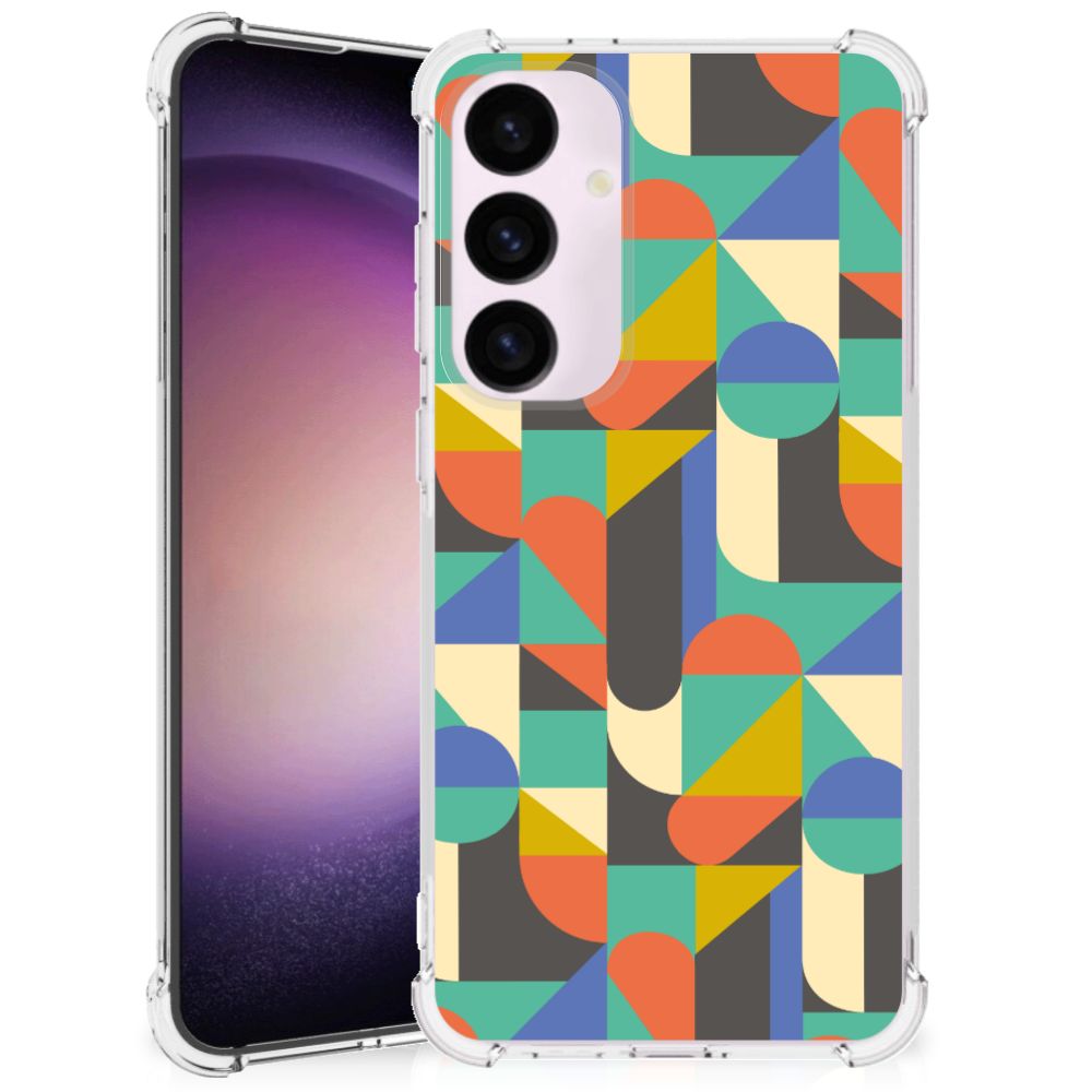 Samsung Galaxy S24 Plus Doorzichtige Silicone Hoesje Funky Retro