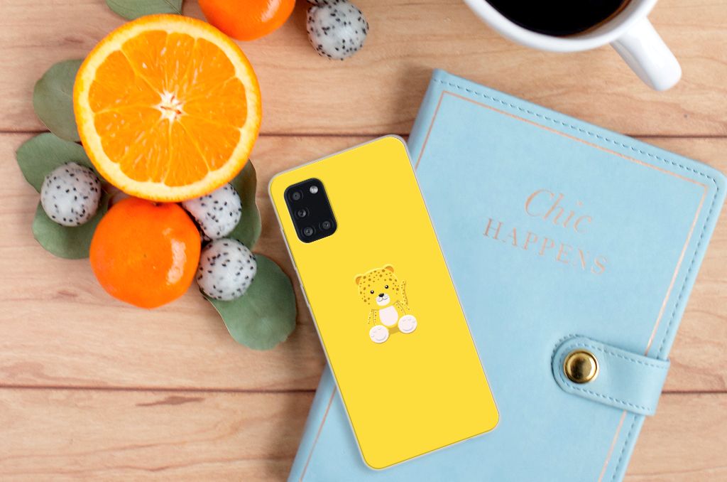 Samsung Galaxy A31 Telefoonhoesje met Naam Baby Leopard B2C Telecom